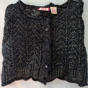 Deb Women's Black and Gold Knit Cardigan